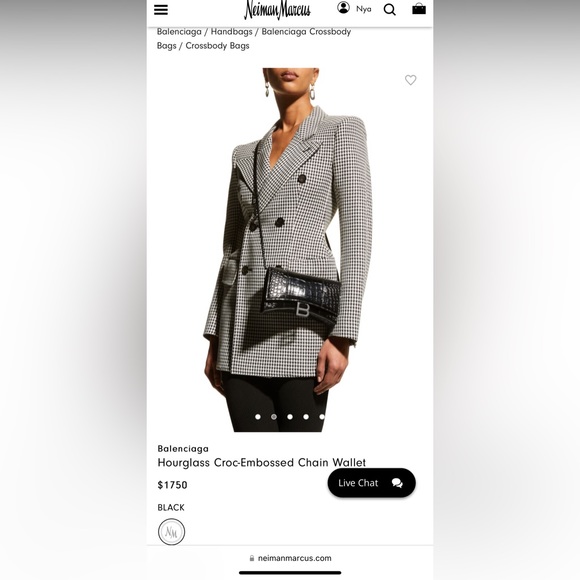 Balenciaga Croc-Embossed Chain Wallet - Picture 2 of 4